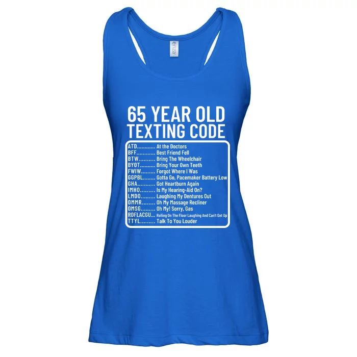 Funny 65 Year Old Texting Code Birthday Ladies Essential Flowy Tank