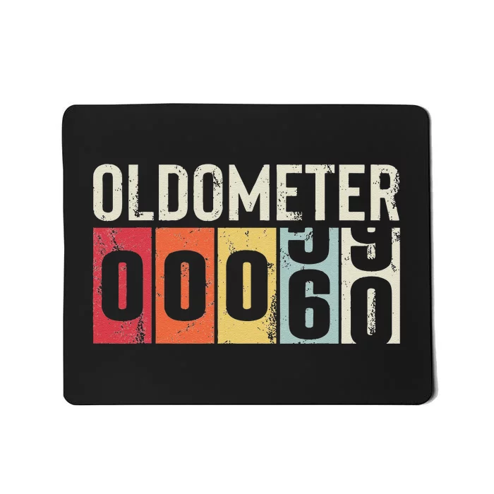 Funny 60 Years Old Oldometer Vintage 60th Birthday Odometer Mousepad