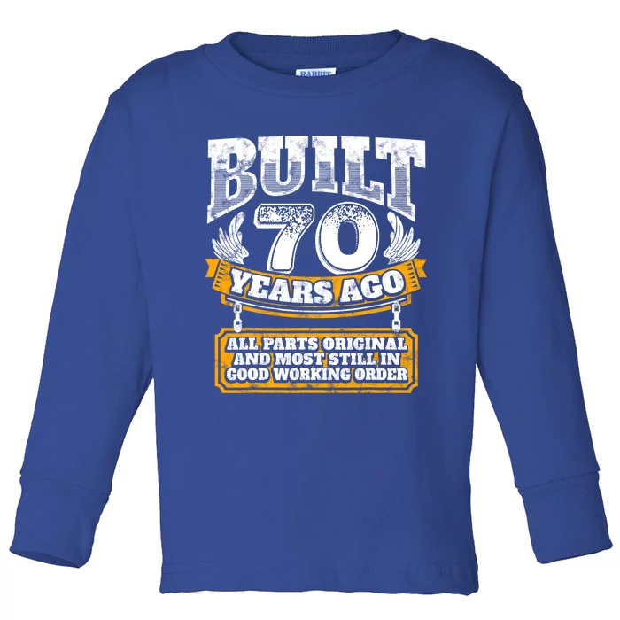 Funny 70th Birthday Gift BDay Gift Saying Age 70 Year Joke Toddler Long Sleeve Shirt