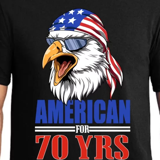 Funny 70th Birthday Funny Gift Usa Eagle Patriotic Gift Funny Gift Pajama Set