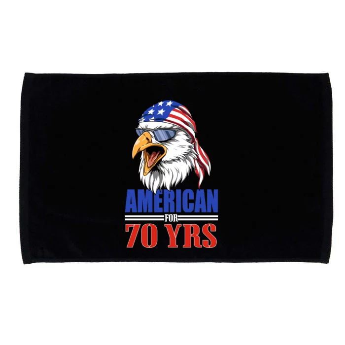 Funny 70th Birthday Funny Gift Usa Eagle Patriotic Gift Funny Gift Microfiber Hand Towel