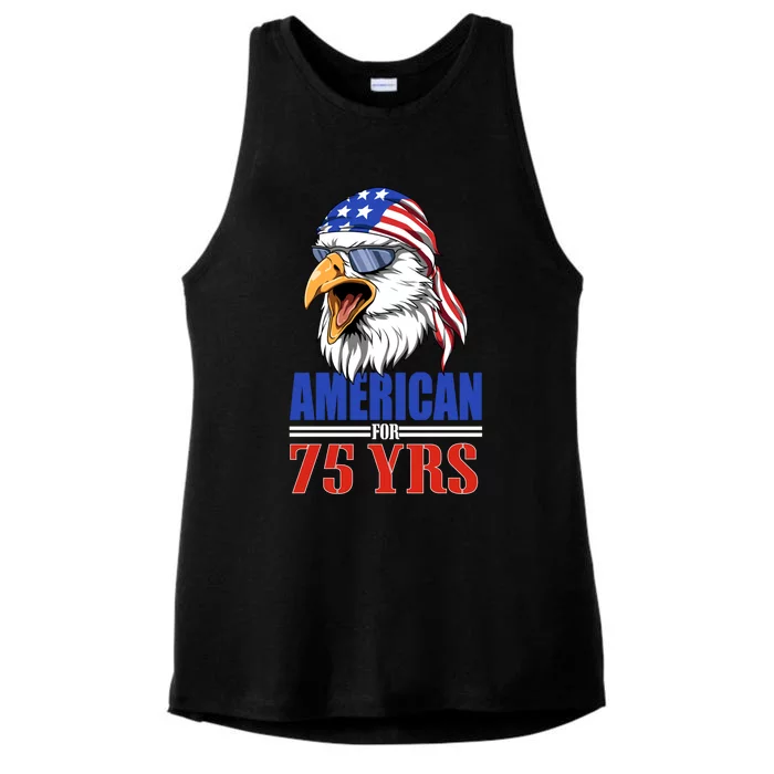 Funny 75th Birthday Gift Usa Eagle Patriotic Gift Cool Gift Ladies Tri-Blend Wicking Tank