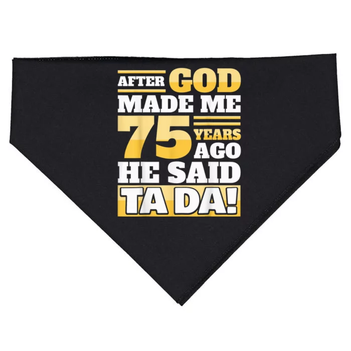 Funny 75th Birthday Present - 75 Years USA-Made Doggie Bandana