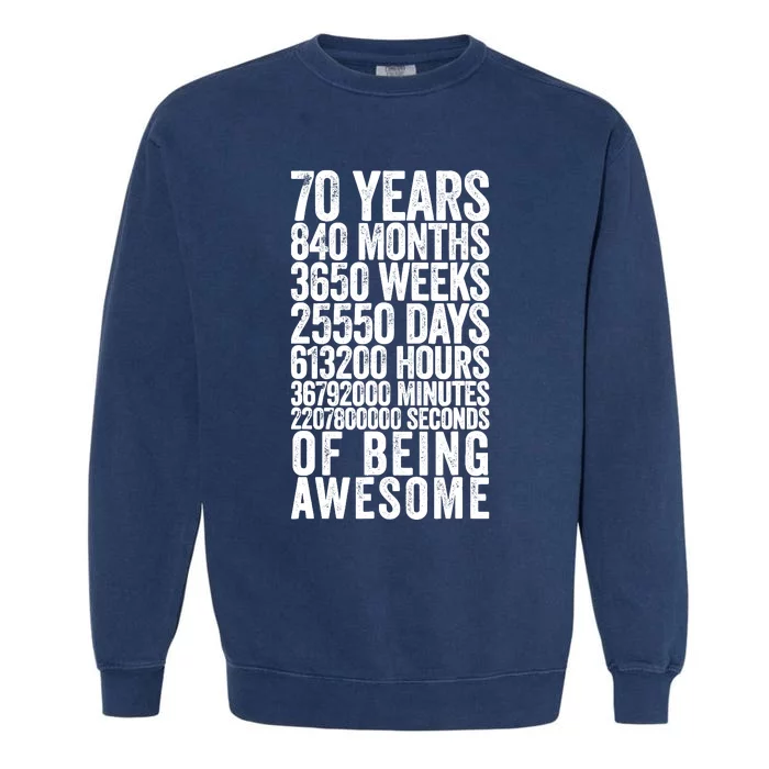 Funny 70th Birthday Old Meter Funny 70 Year Old Gifts Garment-Dyed Sweatshirt