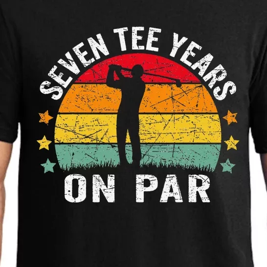 Funny 70th Birthday Golf Pun Retro Sunset 70 Year Old Golfer Pajama Set