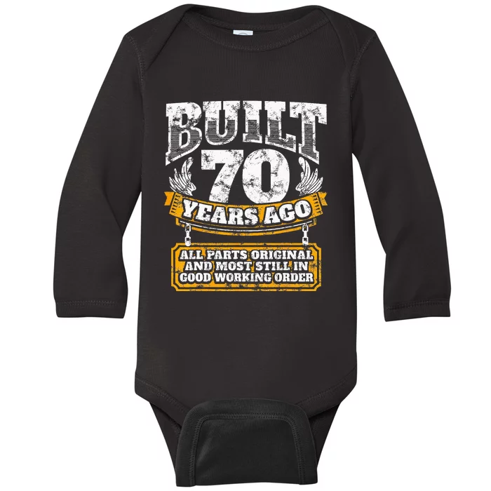 Funny 70th Birthday B Day Gift Saying Age 70 Year Joke Baby Long Sleeve Bodysuit