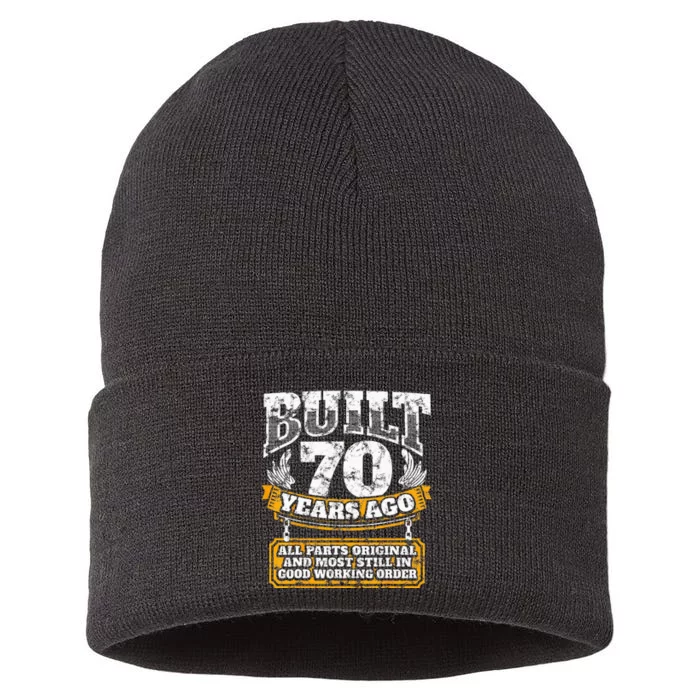 Funny 70th Birthday B Day Gift Saying Age 70 Year Joke Sustainable Knit Beanie