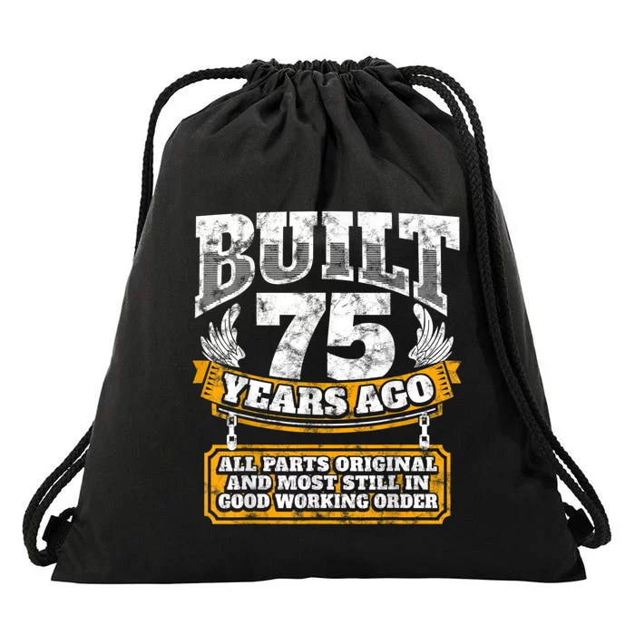 Funny 75th Birthday, BDay Gift Saying Age 75 Year Joke Drawstring Bag