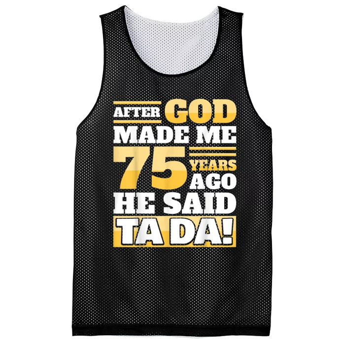 Funny 75th Birthday 75 Years Mesh Reversible Basketball Jersey Tank