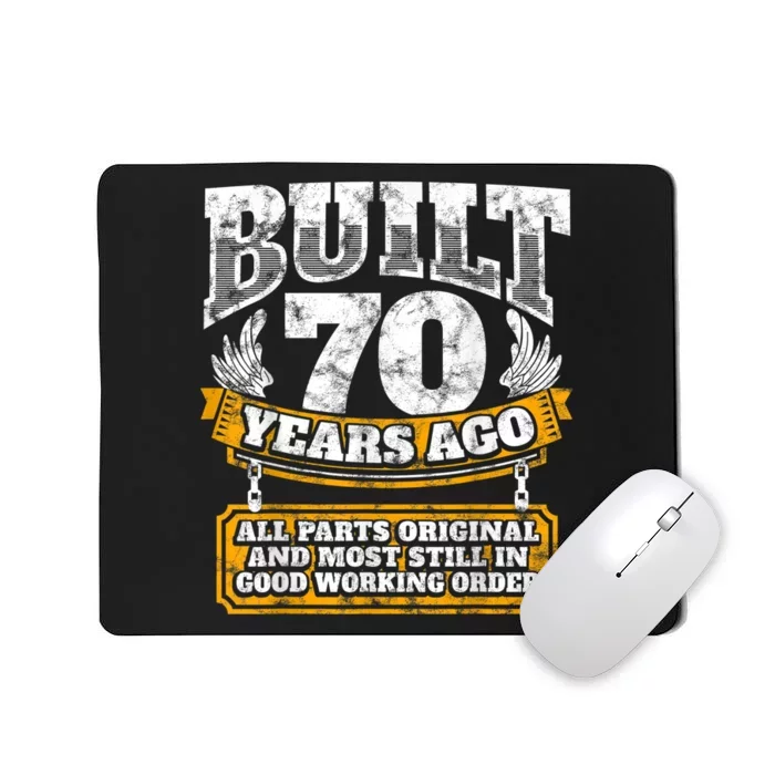 Funny 70th Birthday Shirt B-Day Gift Saying Age 70 Year Joke Mousepad