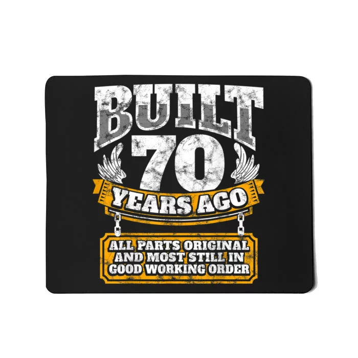 Funny 70th Birthday Shirt B-Day Gift Saying Age 70 Year Joke Mousepad