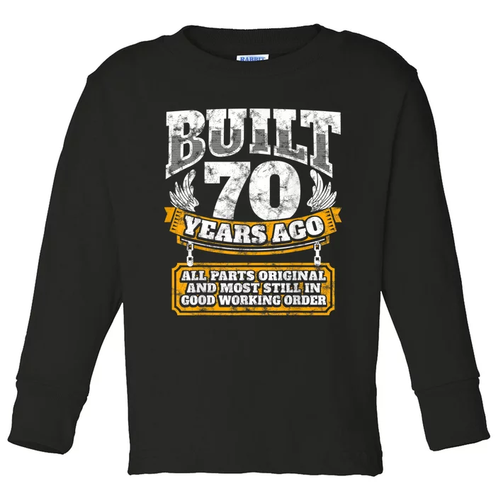 Funny 70th Birthday Shirt B-Day Gift Saying Age 70 Year Joke Toddler Long Sleeve Shirt