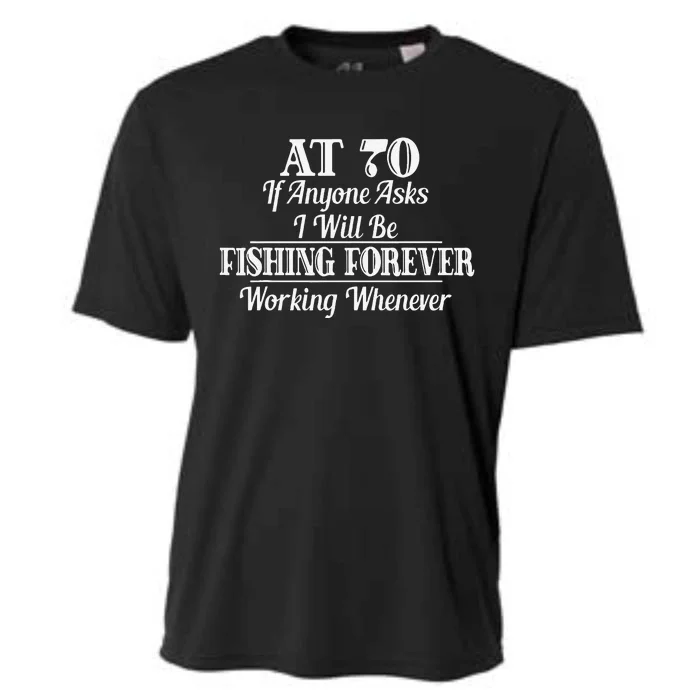 Funny 70th Birthday 70 Year Old Fishing Apparel Cooling Performance Crew T-Shirt