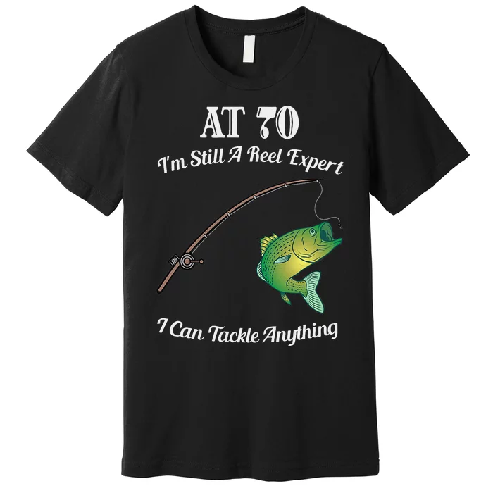 Funny 70th Birthday Gift 70YearOld Fisherman Fishing Premium T-Shirt