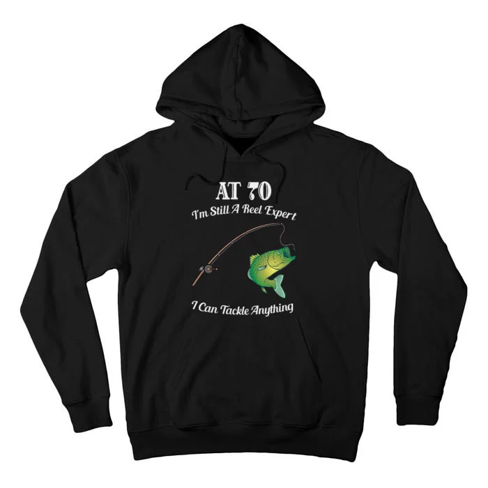 Funny 70th Birthday Gift 70YearOld Fisherman Fishing Tall Hoodie