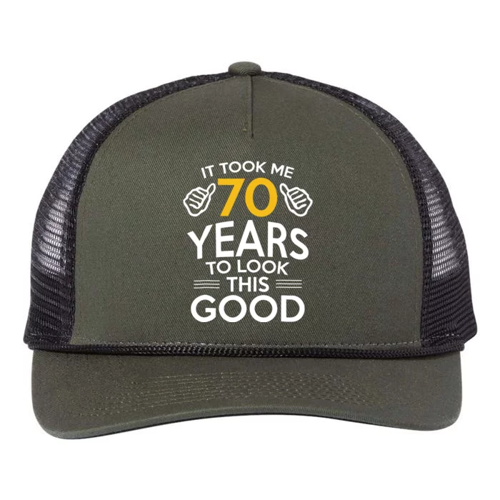 Funny 70th Birthday Gift, Took Me 70 Years 70 Year Old Retro Rope Trucker Hat Cap