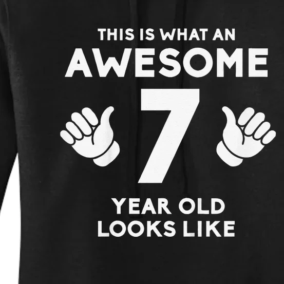 Funny 7th Birthday Gift Cool Bday Party 7 Year Old Women's Pullover Hoodie