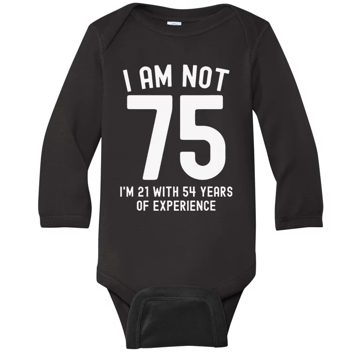 Funny 75th Birthday Vintage 75 Year Old Baby Long Sleeve Bodysuit