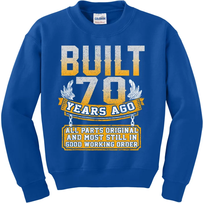 Funny 70th Birthday Meaningful Gift Bday Gift Saying Age 70 Year Joke Funny Gif Kids Sweatshirt