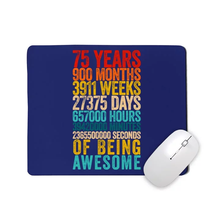 Funny 75th Birthday Old Meter Funny 75 Year Old Gifts Mousepad