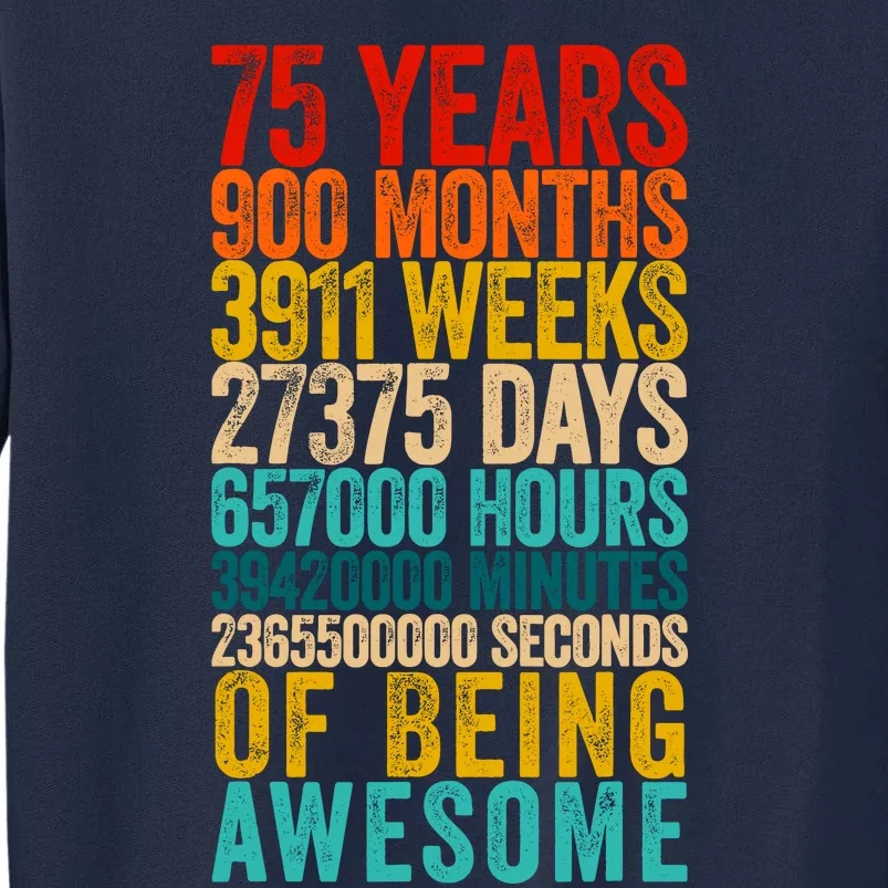 Funny 75th Birthday Old Meter Funny 75 Year Old Gifts Tall Sweatshirt