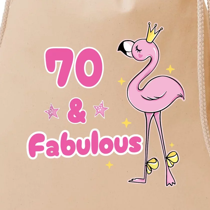 Funny 70th Bday Flamingo 1953 Birthday Gifts for Wo Drawstring Bag