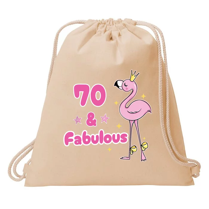 Funny 70th Bday Flamingo 1953 Birthday Gifts for Wo Drawstring Bag