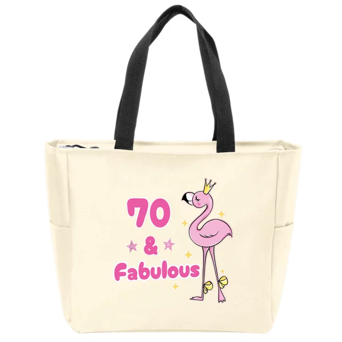 Funny 70th Bday Flamingo 1953 Birthday Gifts for Wo Zip Tote Bag