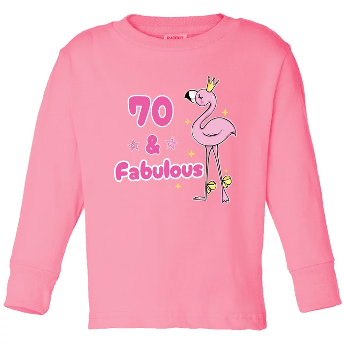 Funny 70th Bday Flamingo 1953 Birthday Gifts for Wo Toddler Long Sleeve Shirt