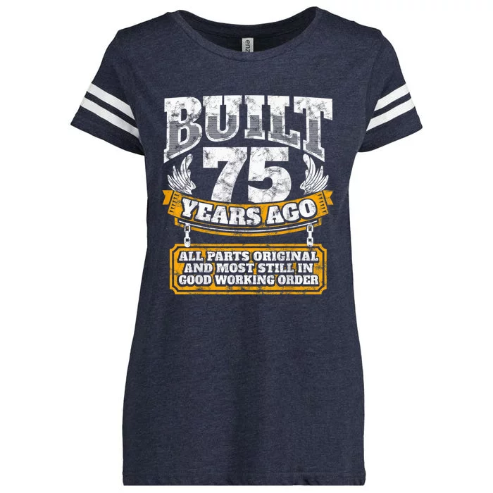 Funny 75th Birthday Present Shirt B-Day Gift Saying Age 75 Year Joke Enza Ladies Jersey Football T-Shirt