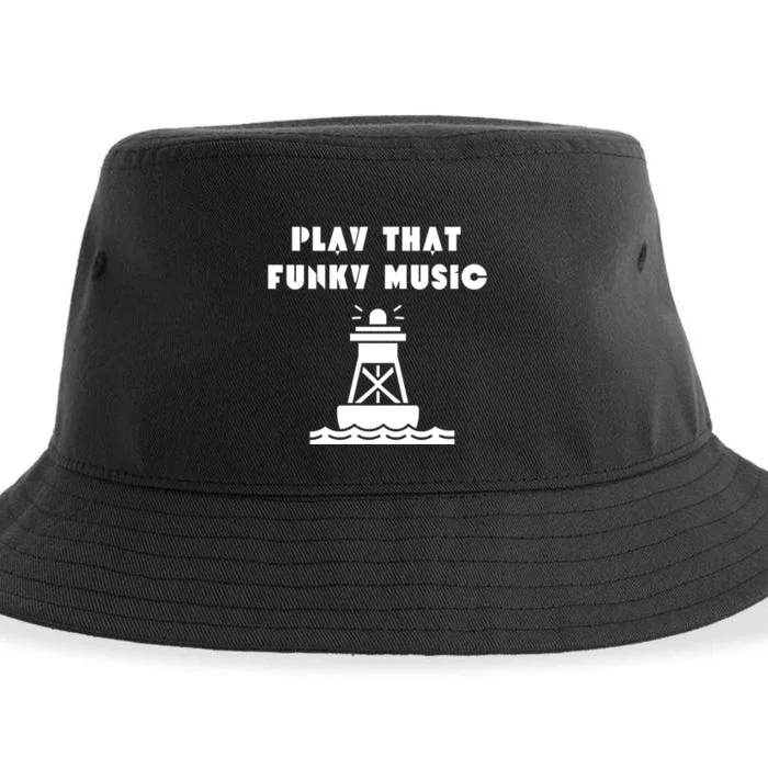 Funny 70s Retro Disco Play That Funky Music Sustainable Bucket Hat