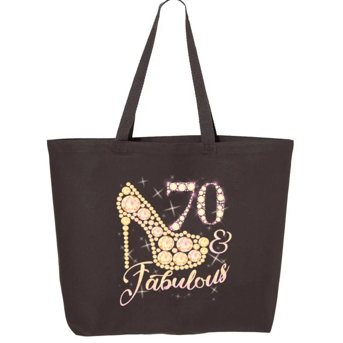 Fabulous & 70 Sparkly Heel 70th Birthday 25L Jumbo Tote