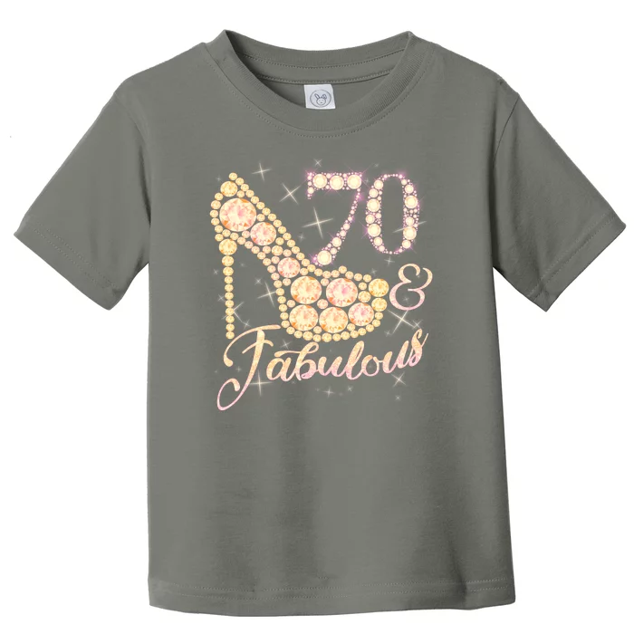 Fabulous & 70 Sparkly Heel 70th Birthday Toddler T-Shirt