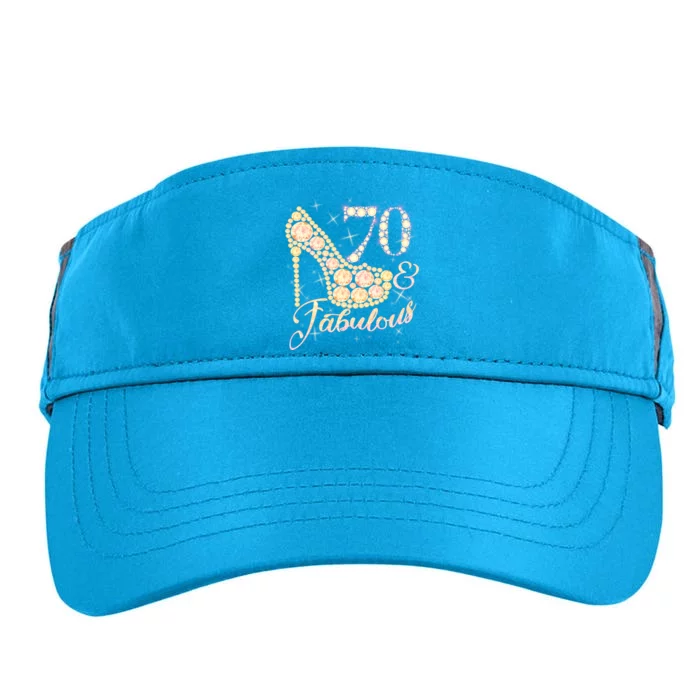 Fabulous & 70 Sparkly Heel 70th Birthday Adult Drive Performance Visor