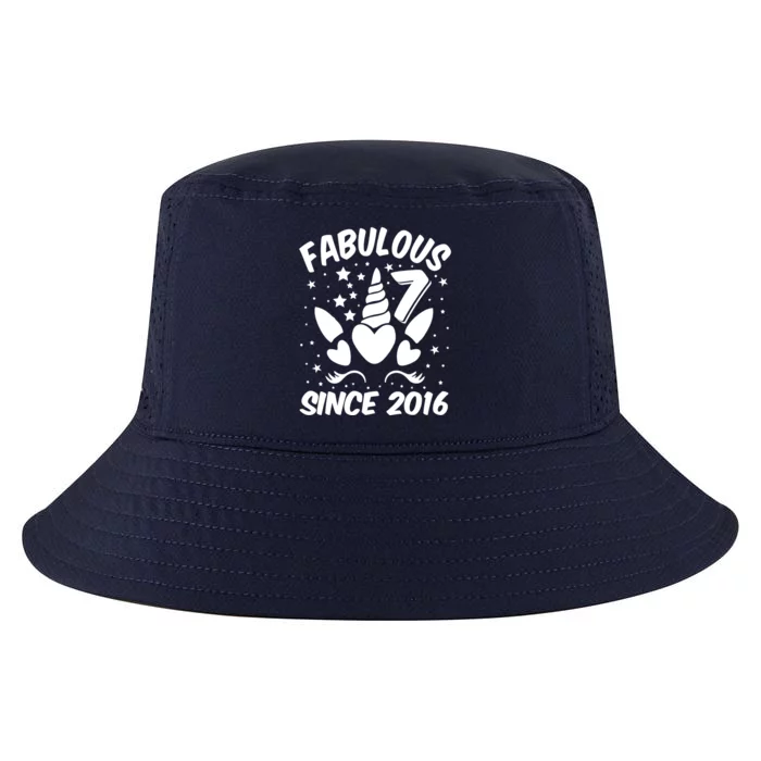 Fabulous 7 Since 2016 Unicorn Birthday Cool Comfort Performance Bucket Hat