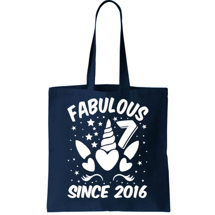 Fabulous 7 Since 2016 Unicorn Birthday Tote Bag