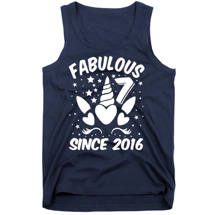 Fabulous 7 Since 2016 Unicorn Birthday Tank Top