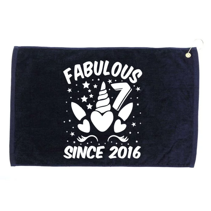 Fabulous 7 Since 2016 Unicorn Birthday Grommeted Golf Towel