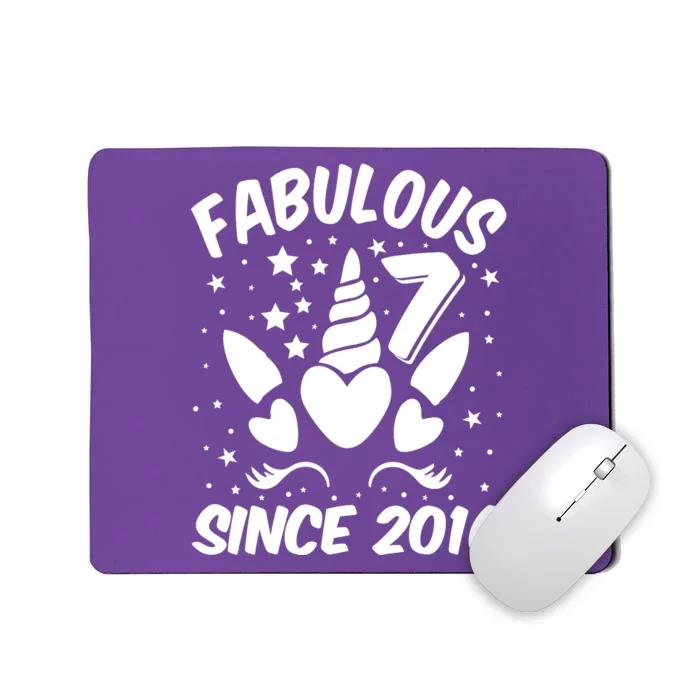 Fabulous 7 Since 2016 Unicorn Birthday Mousepad