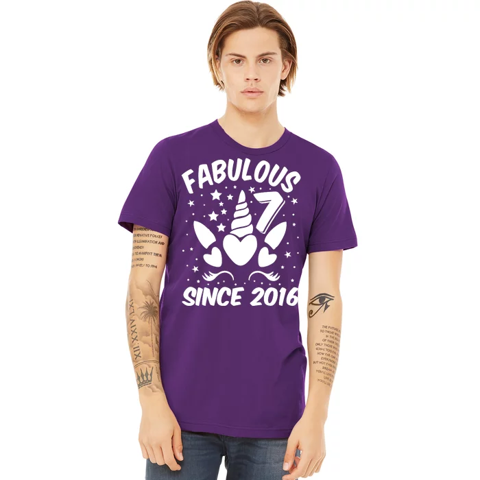 Fabulous 7 Since 2016 Unicorn Birthday Premium T-Shirt