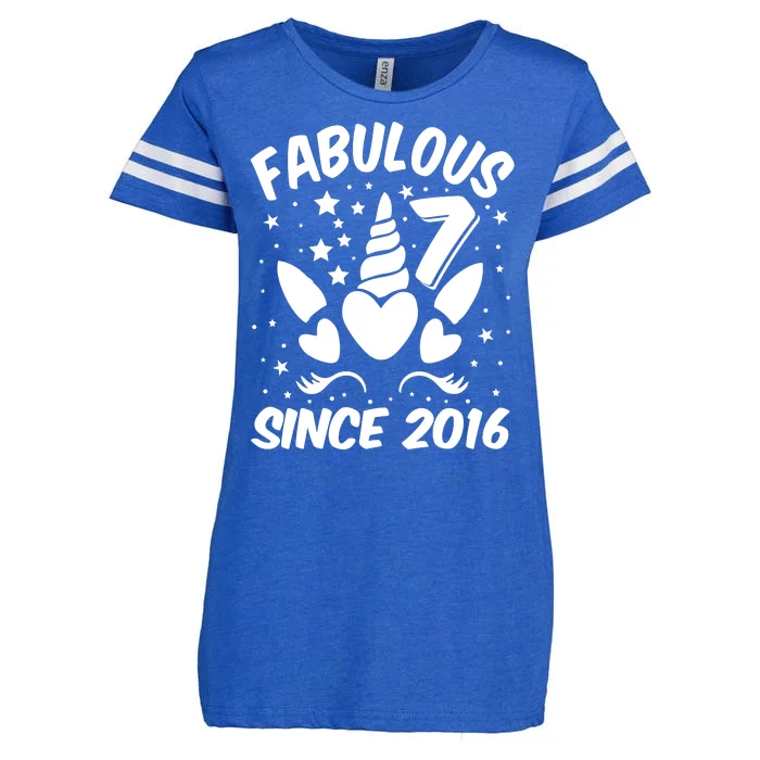 Fabulous 7 Since 2016 Unicorn Birthday Enza Ladies Jersey Football T-Shirt