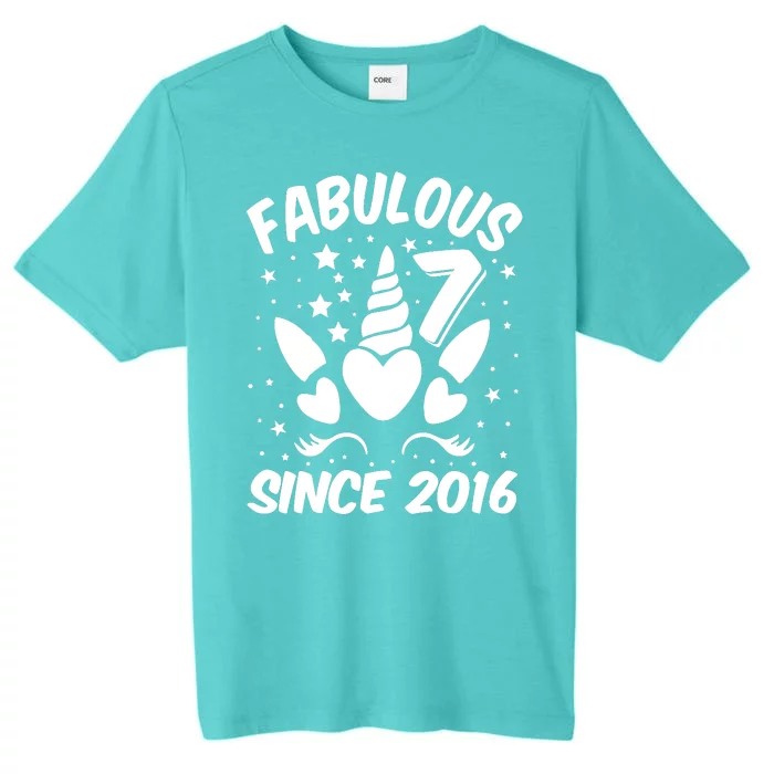 Fabulous 7 Since 2016 Unicorn Birthday ChromaSoft Performance T-Shirt