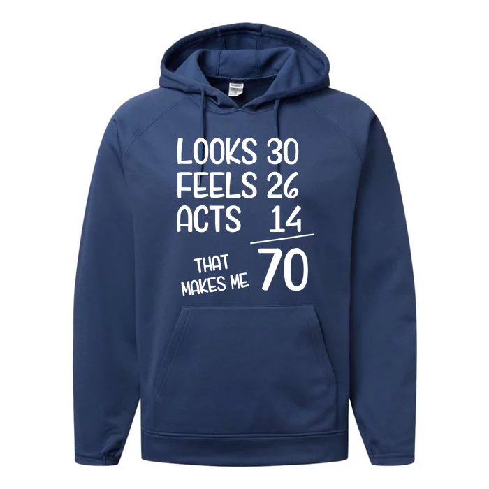 Funny 70 Year Old 70th Birthday Born In 1953 Performance Fleece Hoodie