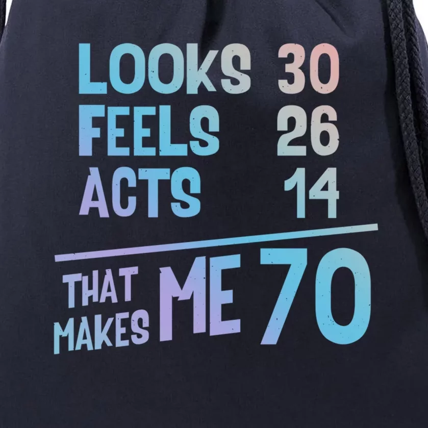 Funny 70 Year Old Joke Birthday Cute 70th Fabulous Humor Gift Drawstring Bag