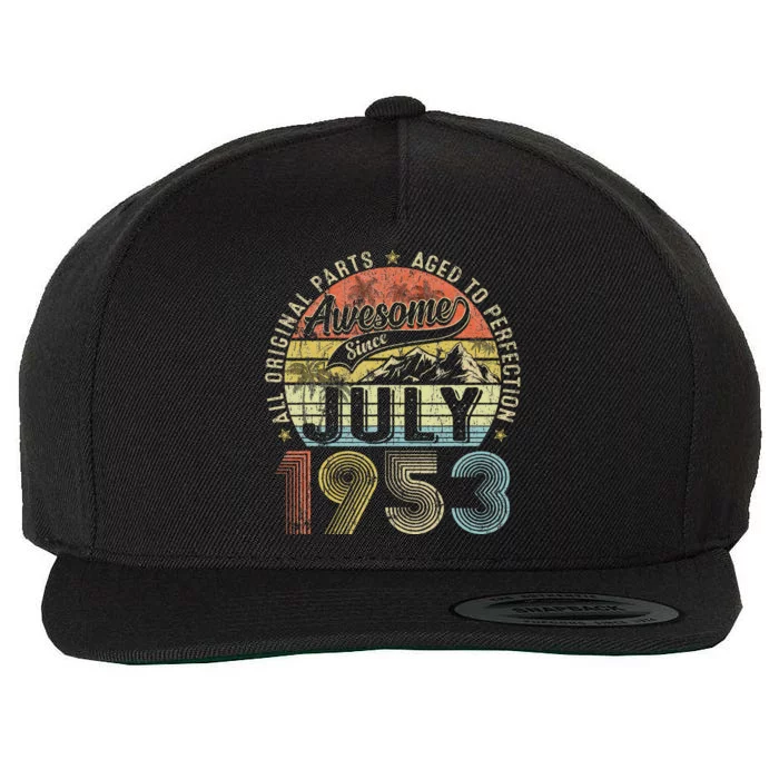 Funny 70 Year Old July 1953 Vintage Retro 70th Birthday Gift Wool Snapback Cap