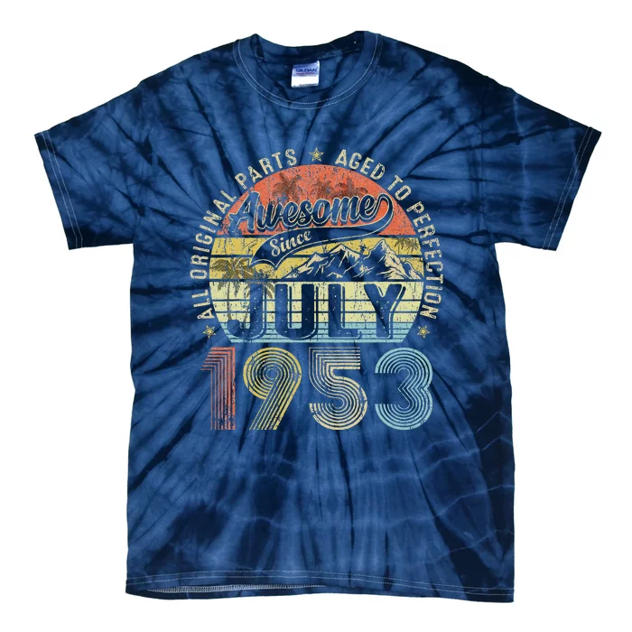 Funny 70 Year Old July 1953 Vintage Retro 70th Birthday Gift Tie-Dye T-Shirt