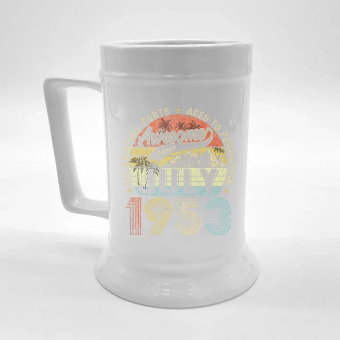 Funny 70 Year Old July 1953 Vintage Retro 70th Birthday Gift Front & Back Beer Stein