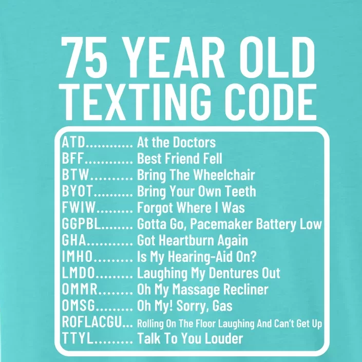 Funny 75 Year Old Texting Code Birthday ChromaSoft Performance T-Shirt