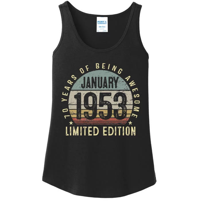 Funny 70 Years Old Vintage January 1953 70th Birthday Gift Ladies Essential Tank