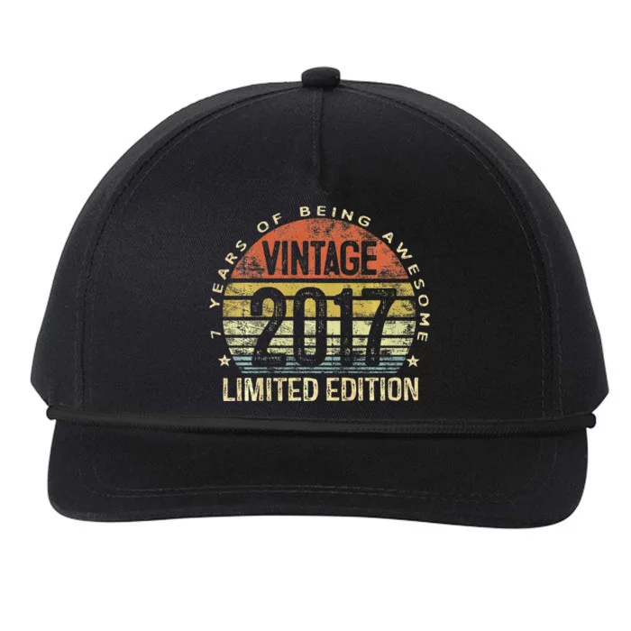 Funny 7 Year Old Gifts Vintage 2017 Limited Edition 7th Birthday Snapback Five-Panel Rope Hat